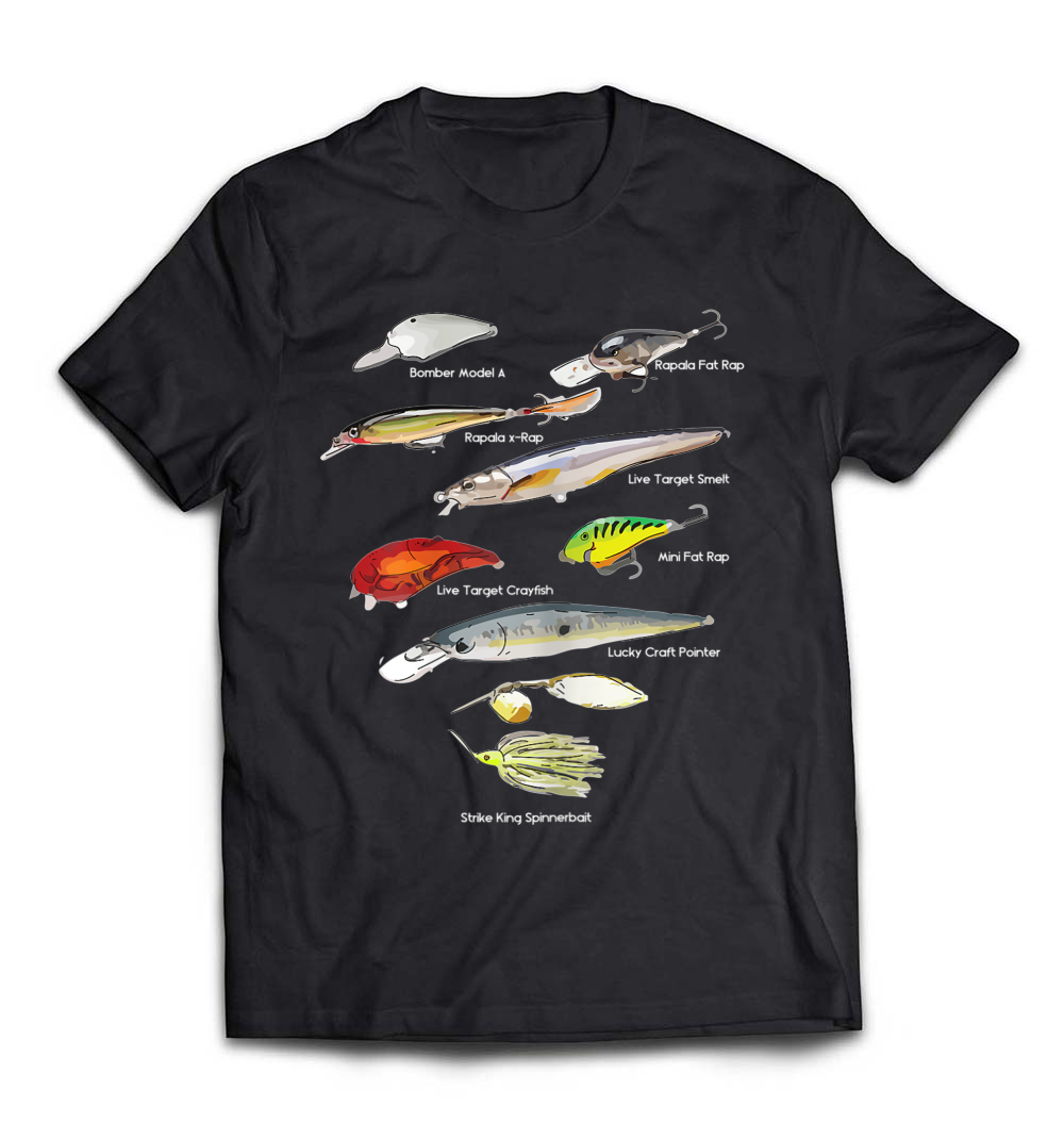 Bass Fish Lures Baits Fishing T-Shirt: Gear Up for Your Next Adventure